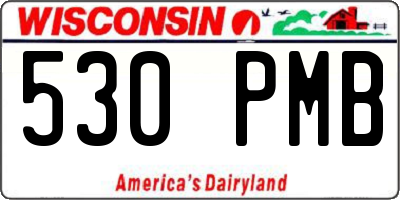 WI license plate 530PMB