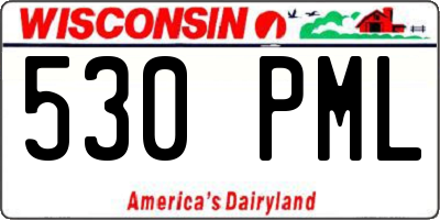 WI license plate 530PML