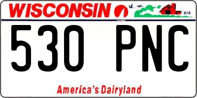 WI license plate 530PNC
