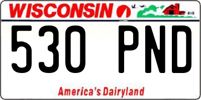 WI license plate 530PND