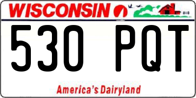 WI license plate 530PQT