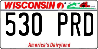 WI license plate 530PRD