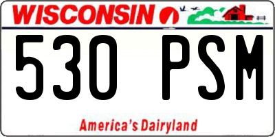 WI license plate 530PSM