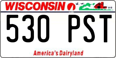 WI license plate 530PST