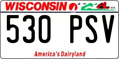 WI license plate 530PSV