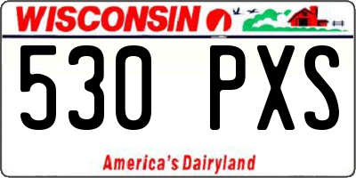 WI license plate 530PXS