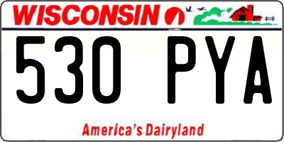 WI license plate 530PYA