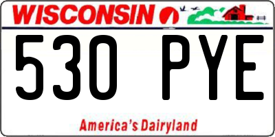 WI license plate 530PYE
