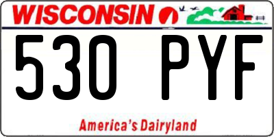 WI license plate 530PYF