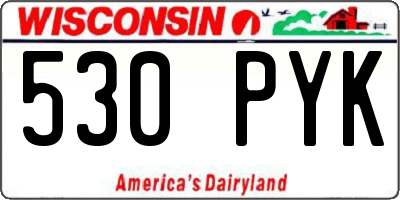 WI license plate 530PYK