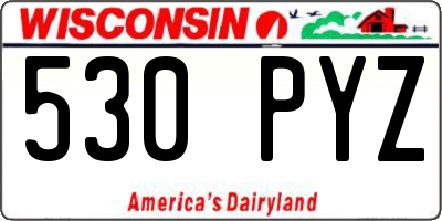 WI license plate 530PYZ