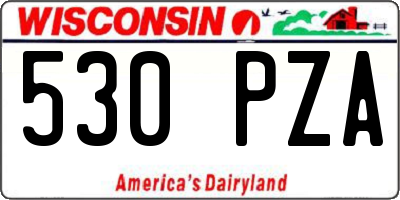 WI license plate 530PZA