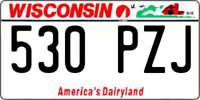 WI license plate 530PZJ