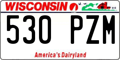 WI license plate 530PZM
