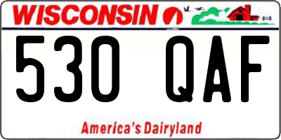 WI license plate 530QAF