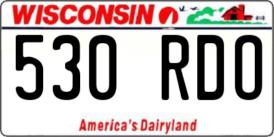 WI license plate 530RDO