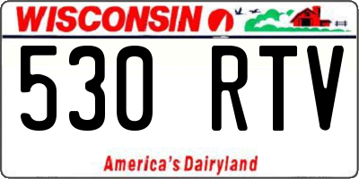 WI license plate 530RTV