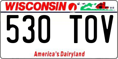 WI license plate 530TOV