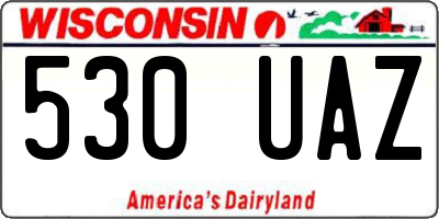 WI license plate 530UAZ