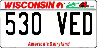 WI license plate 530VED
