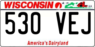 WI license plate 530VEJ
