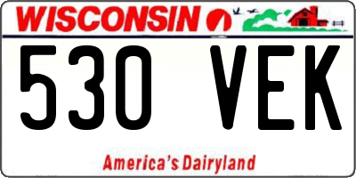 WI license plate 530VEK