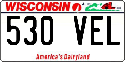 WI license plate 530VEL