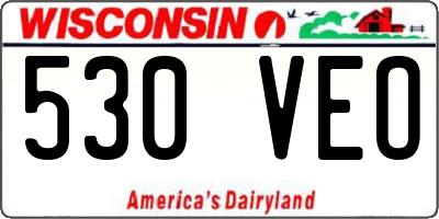 WI license plate 530VEO
