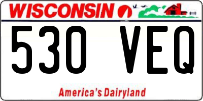WI license plate 530VEQ