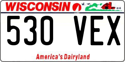 WI license plate 530VEX