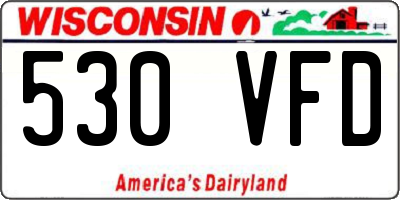 WI license plate 530VFD