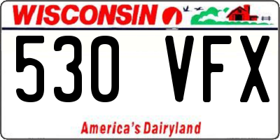 WI license plate 530VFX