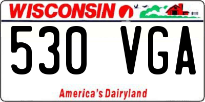 WI license plate 530VGA