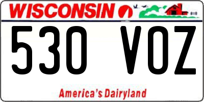 WI license plate 530VOZ