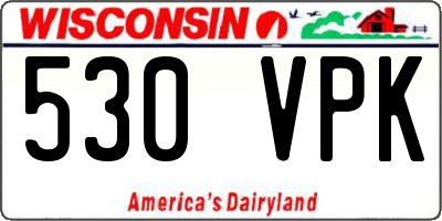 WI license plate 530VPK