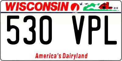 WI license plate 530VPL