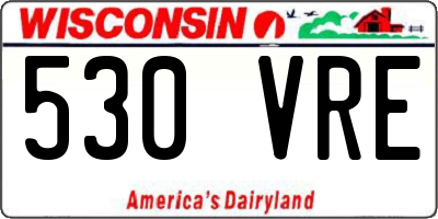WI license plate 530VRE