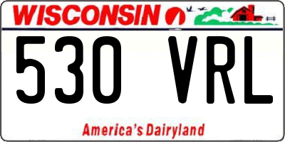 WI license plate 530VRL