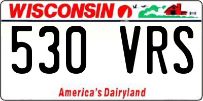 WI license plate 530VRS
