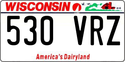 WI license plate 530VRZ