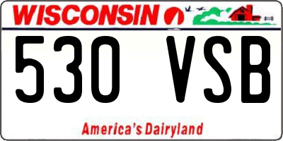 WI license plate 530VSB