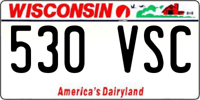 WI license plate 530VSC