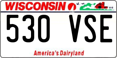 WI license plate 530VSE