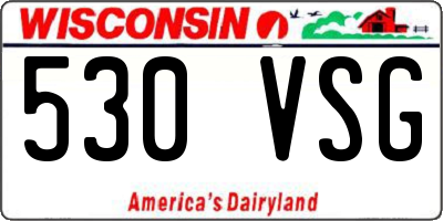 WI license plate 530VSG