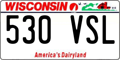 WI license plate 530VSL