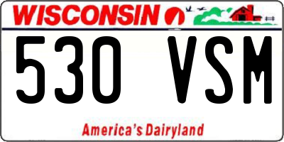WI license plate 530VSM