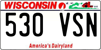 WI license plate 530VSN