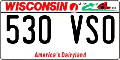 WI license plate 530VSO