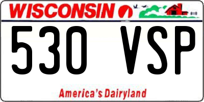 WI license plate 530VSP