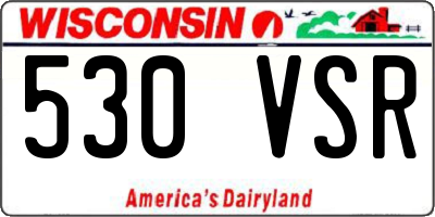WI license plate 530VSR